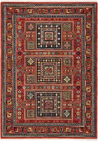 Lilihan 5 x 8 Medium Red and Multi Area Rug