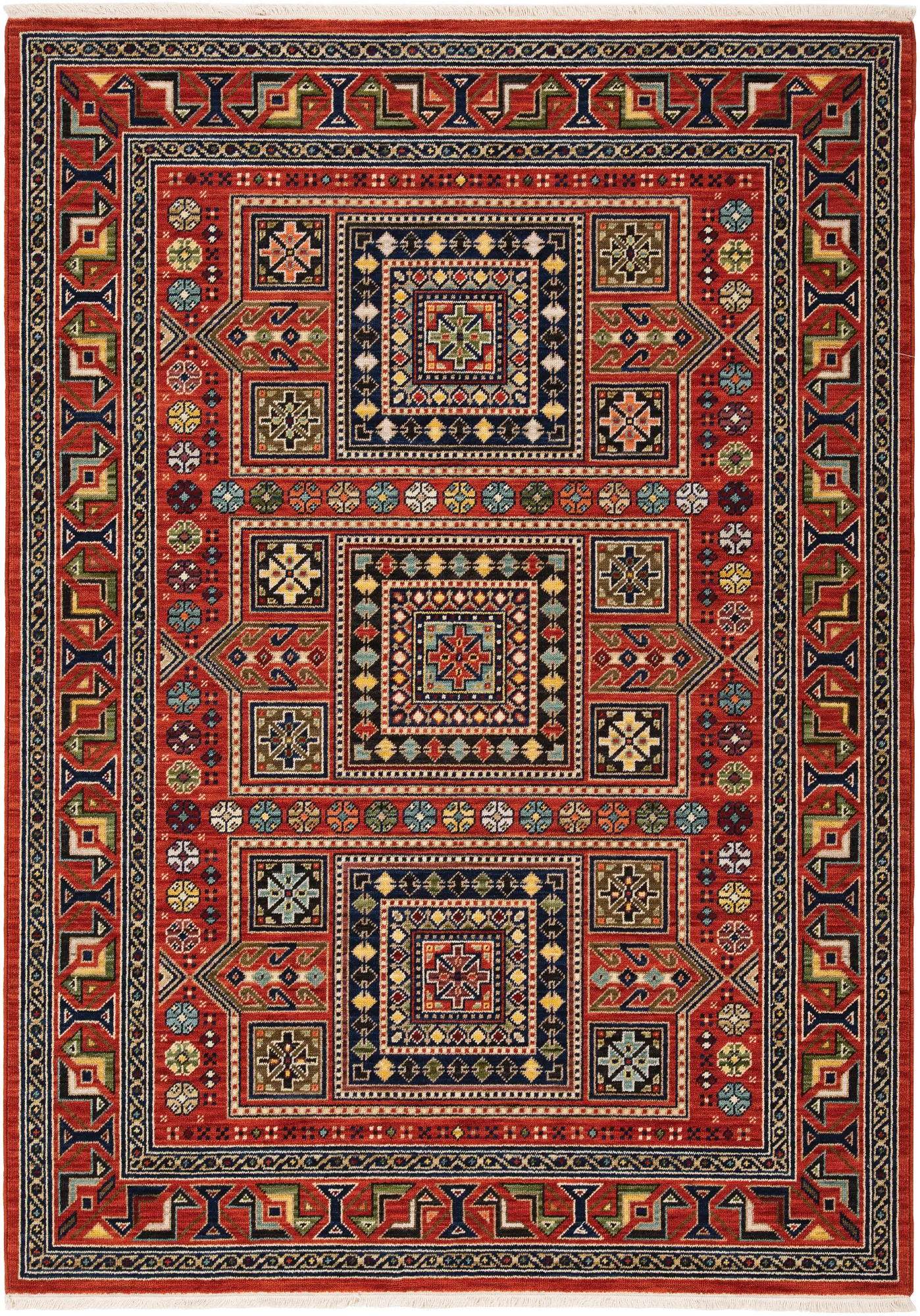 Lilihan 8 x 10 Large Red and Multi Area Rug-1