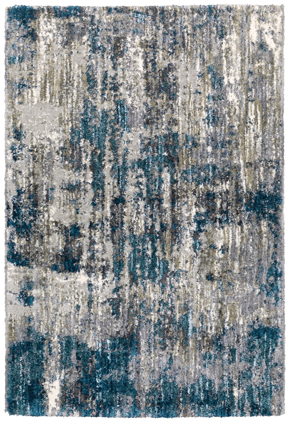 Aspen 5 x 8 Abstract Blue and Gray Shag Rug