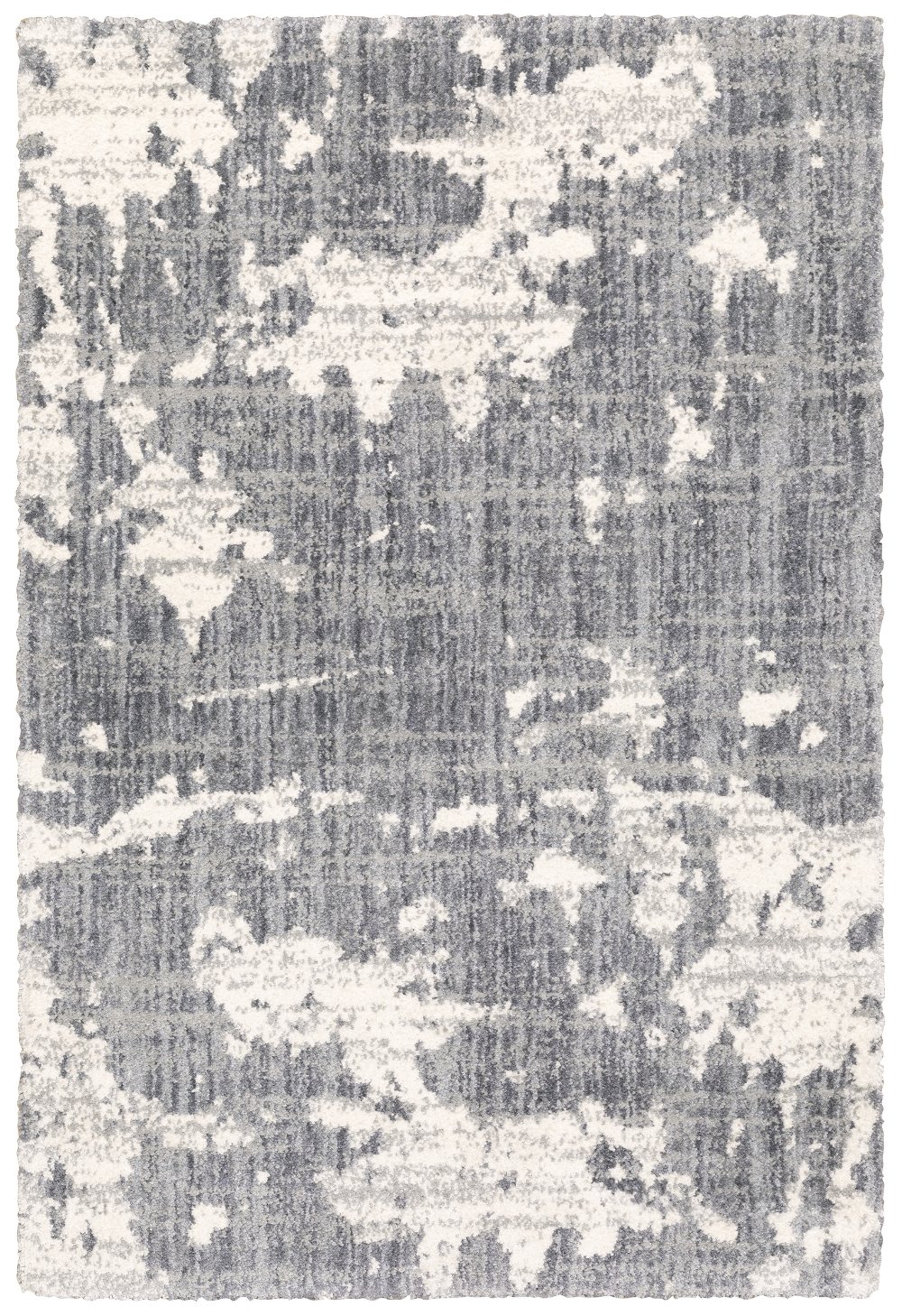 Aspen 8 x 10 Abstract Gray and Ivory Shag Rug