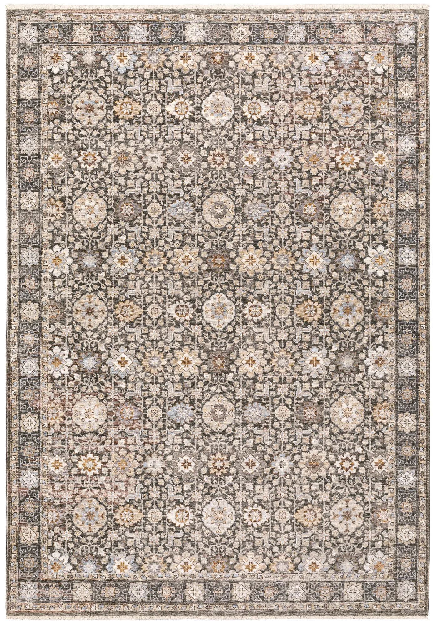 Maharaja 5 x 8 Traditional Ivory and Gray Area Rug-1