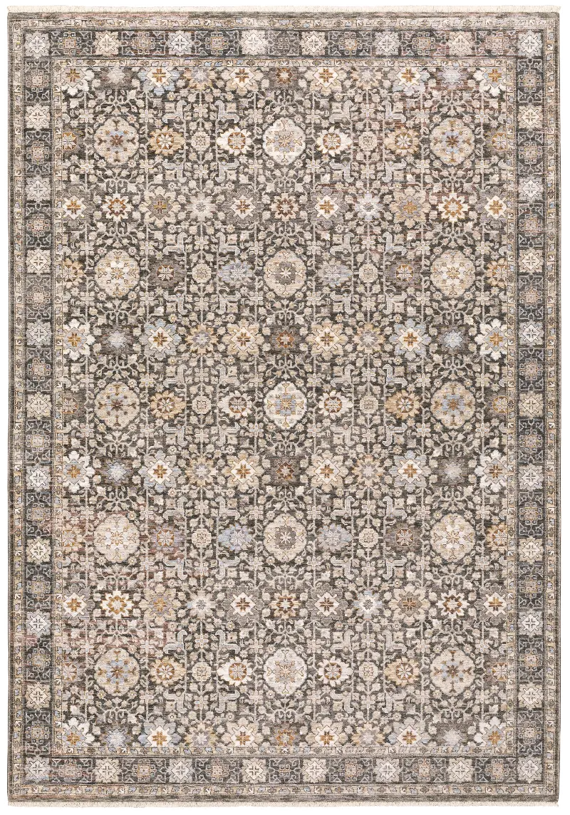 Maharaja 5 x 8 Traditional Ivory and Gray Area Rug