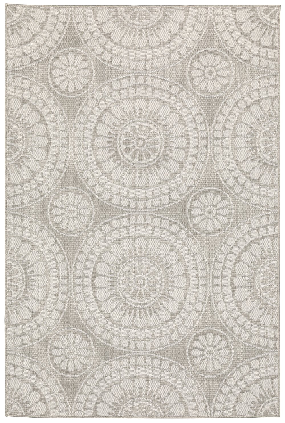 Portofino 8 x 10 Large Gray and Ivory Indoor-Outdoor Rug