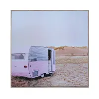 DF1063/PINKCAMPER Pink Camper Canvas Wall Art