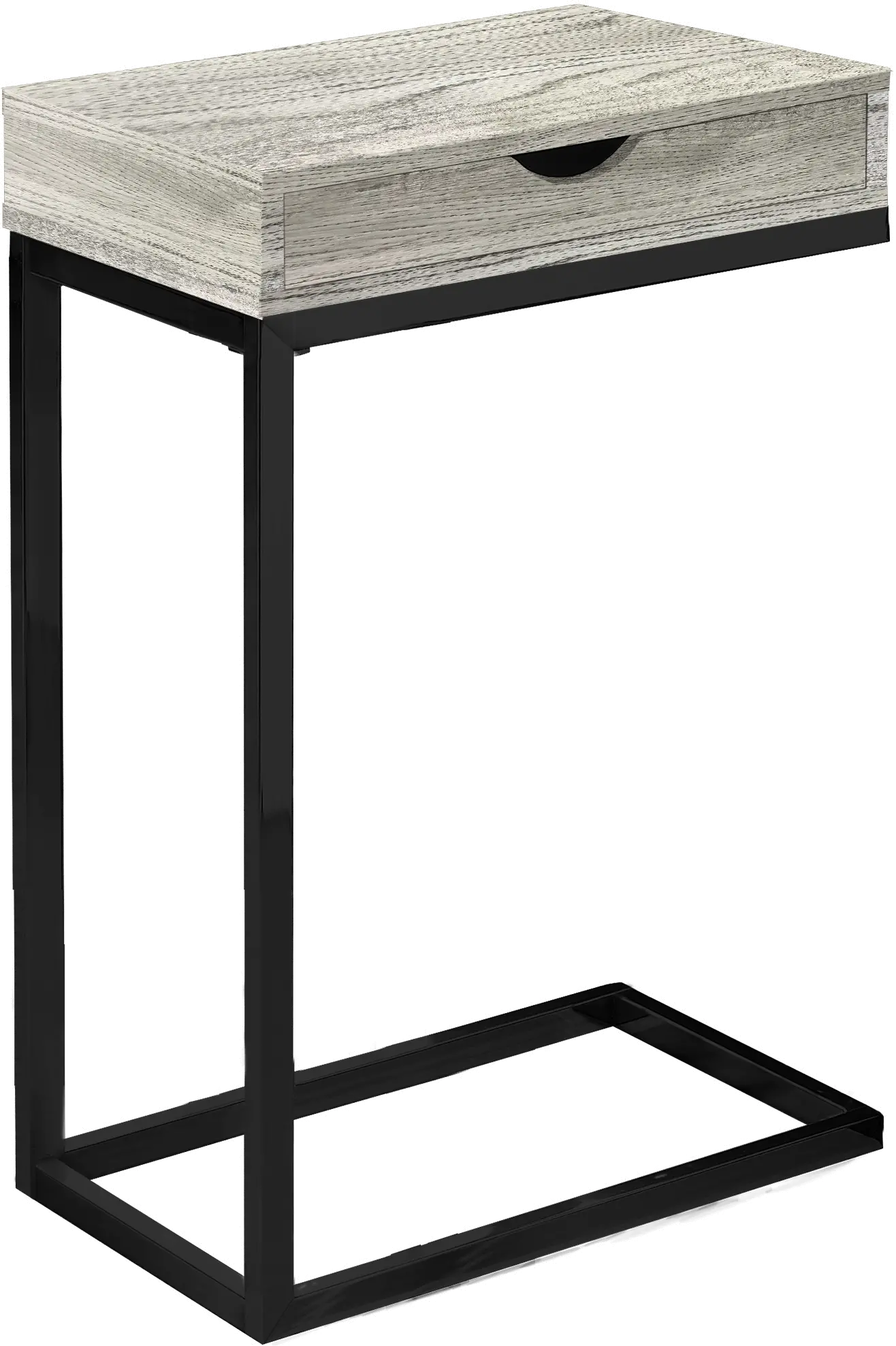 Contemporary Gray Chairside C-Table with Drawer-1