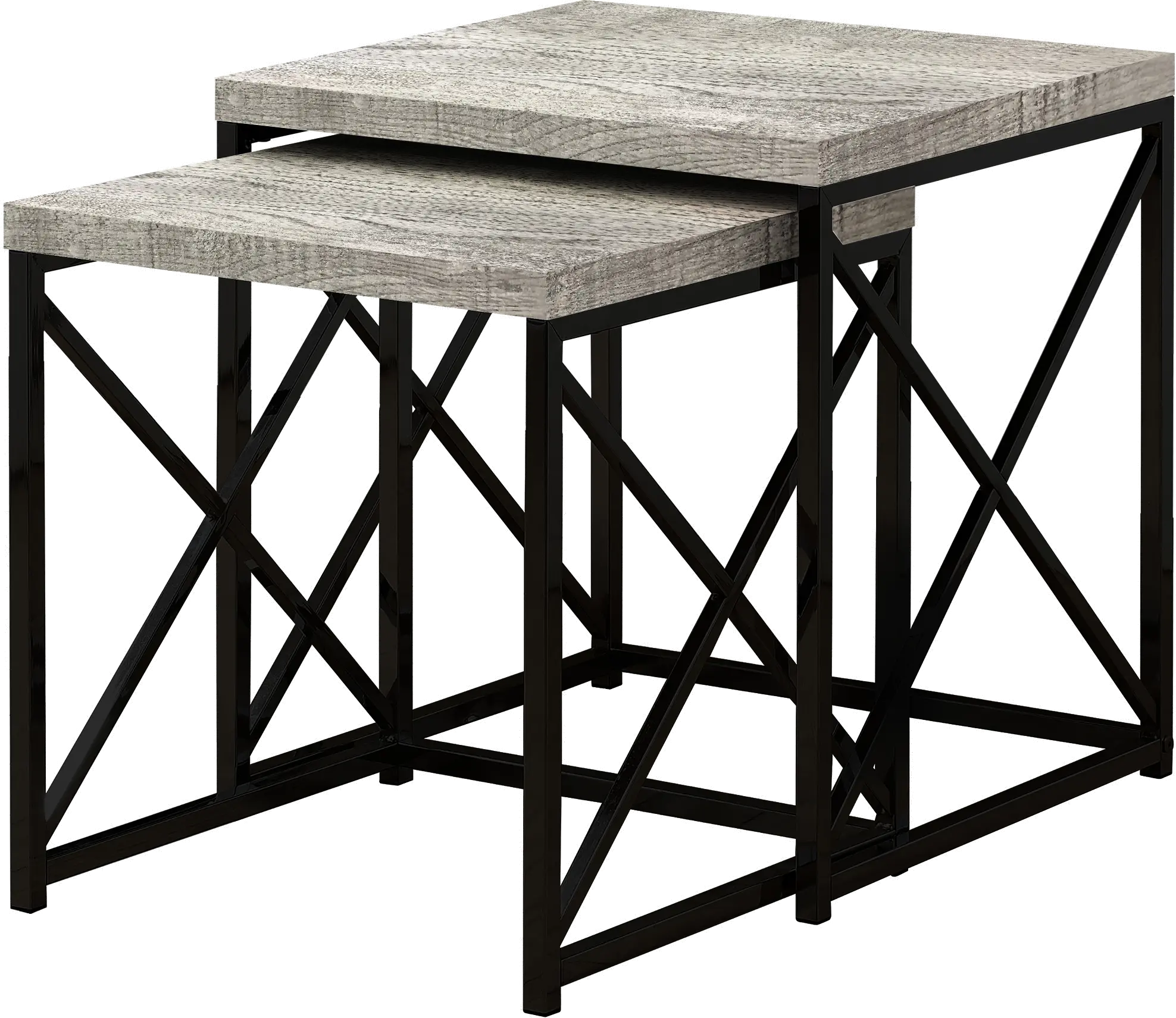 Gray Nesting Tables with Black Legs - Set of 2-1