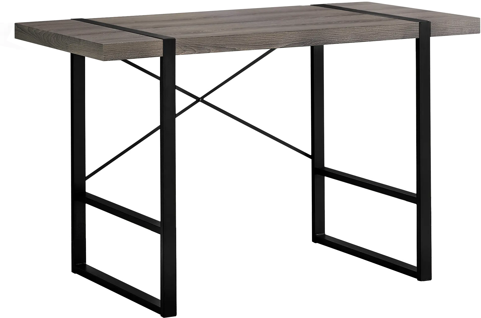 Dark Taupe and Black Computer Desk-1