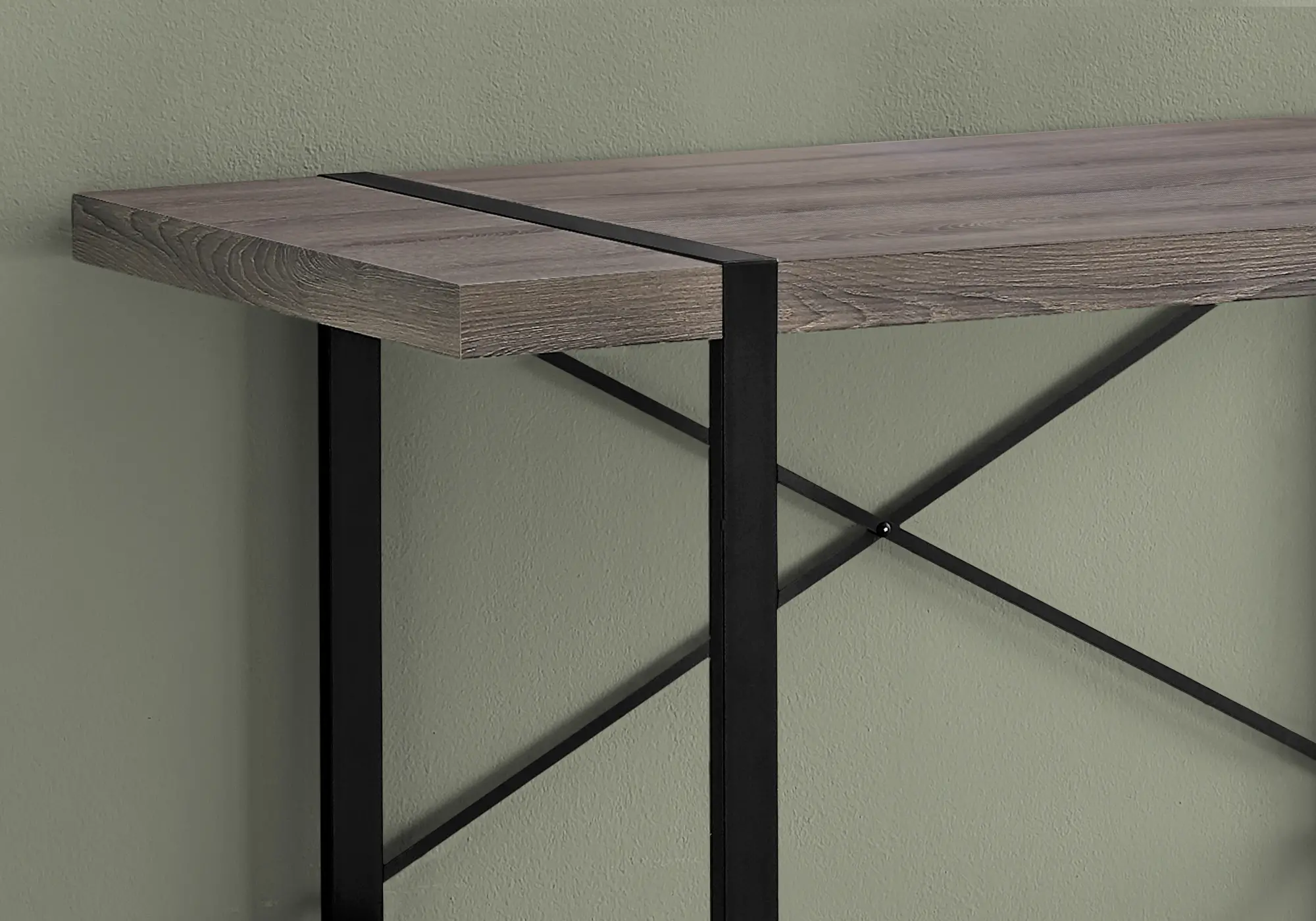 Dark Taupe and Black Computer Desk-3
