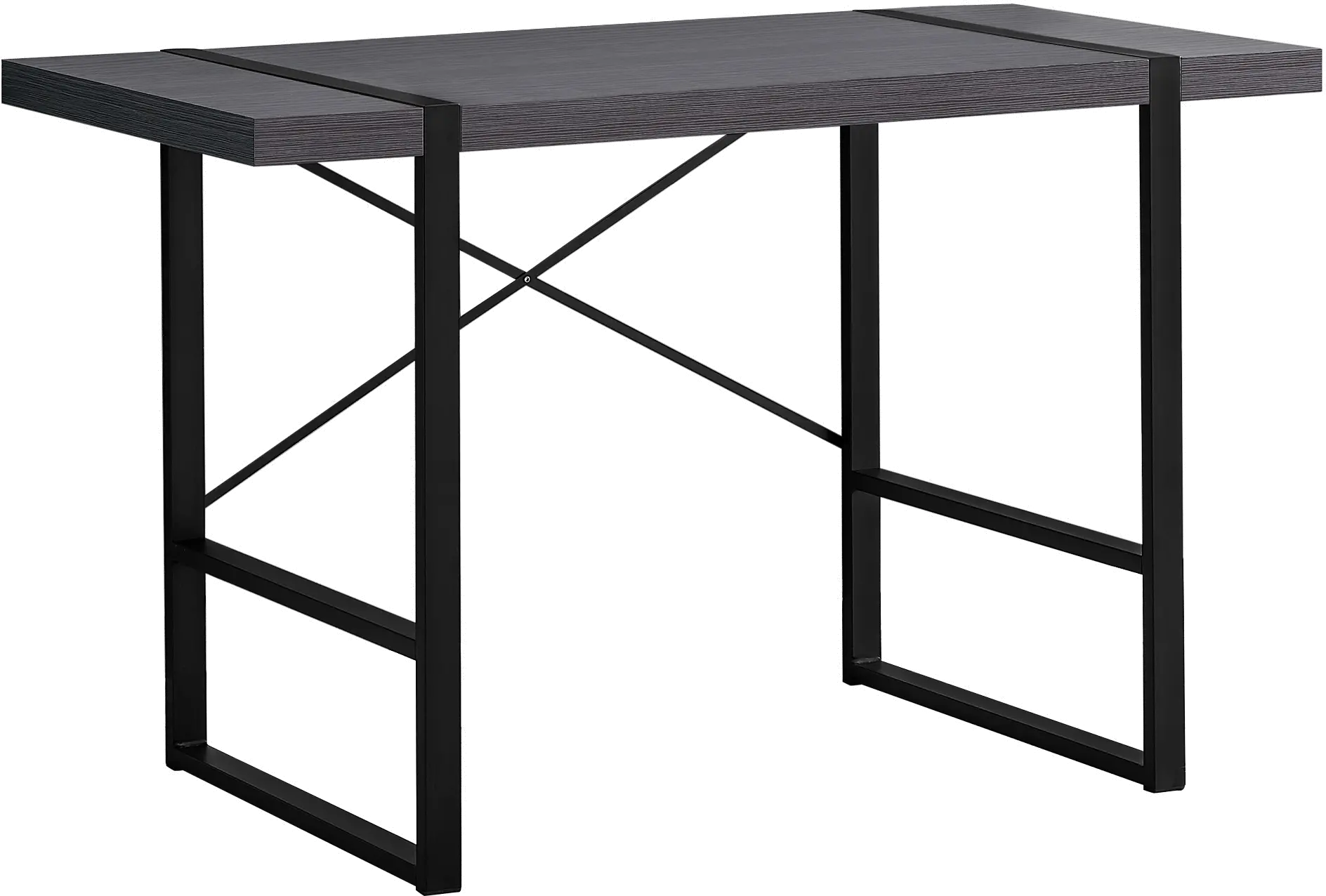 Gray and Black Metal Computer Desk-1