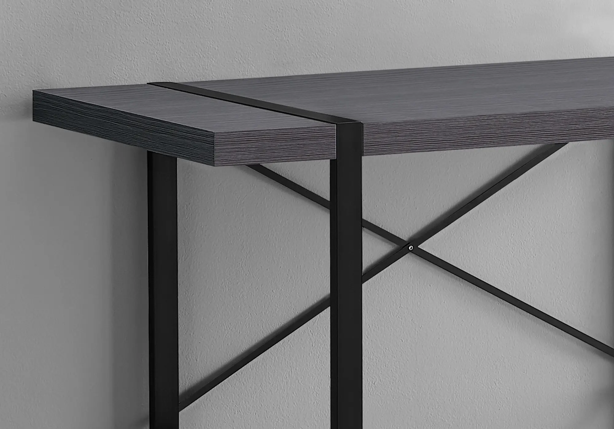 Gray and Black Metal Computer Desk-3