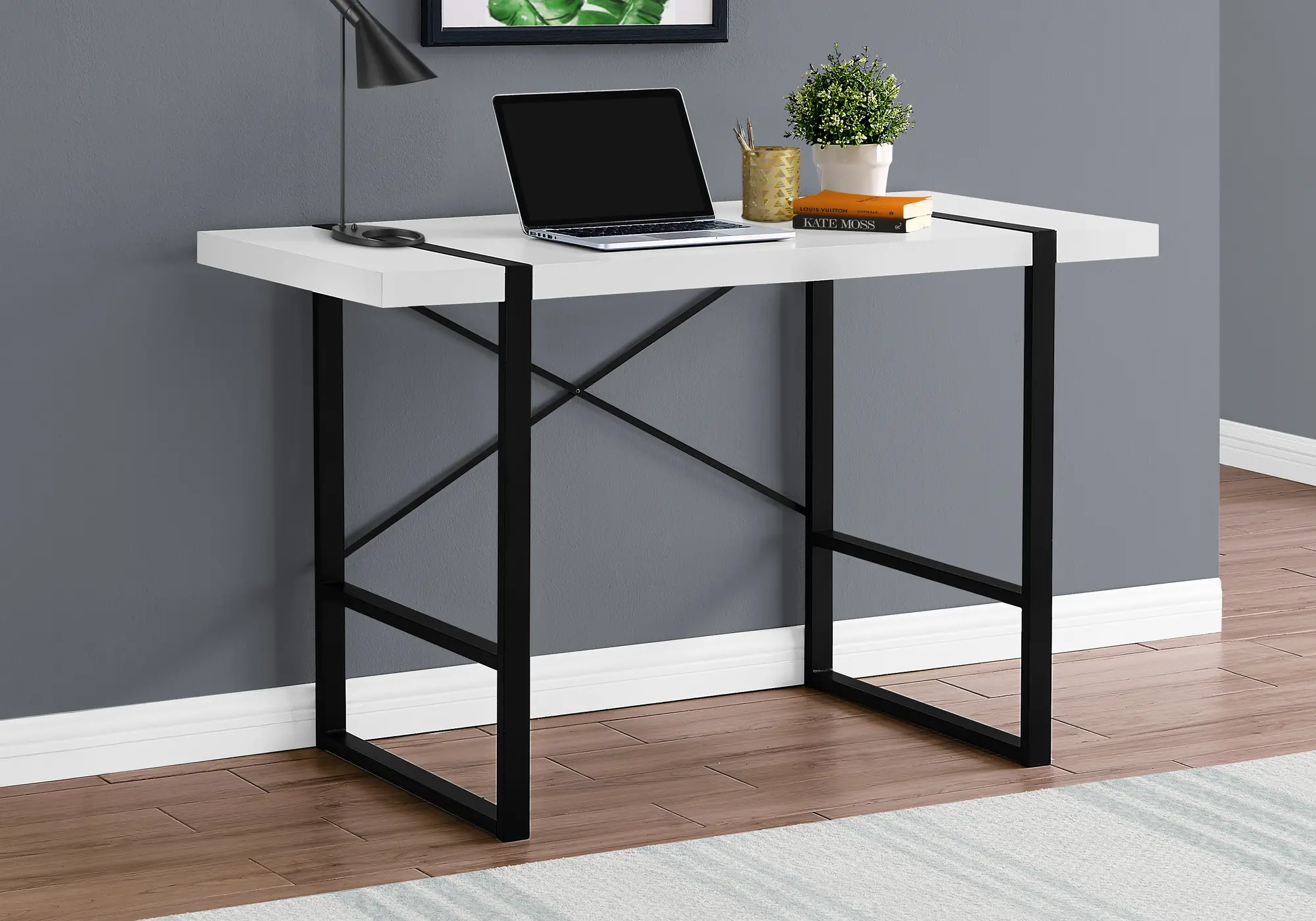 White and Black Computer Desk-2