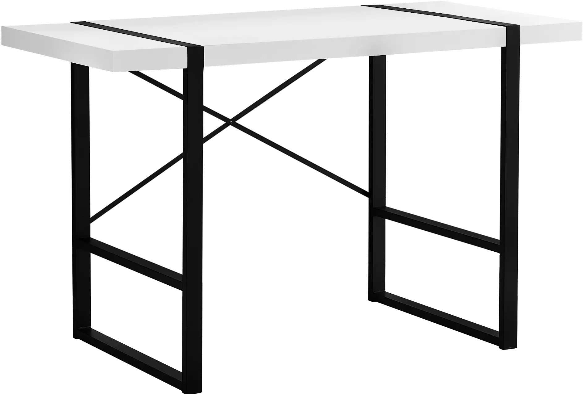White and Black Computer Desk-1