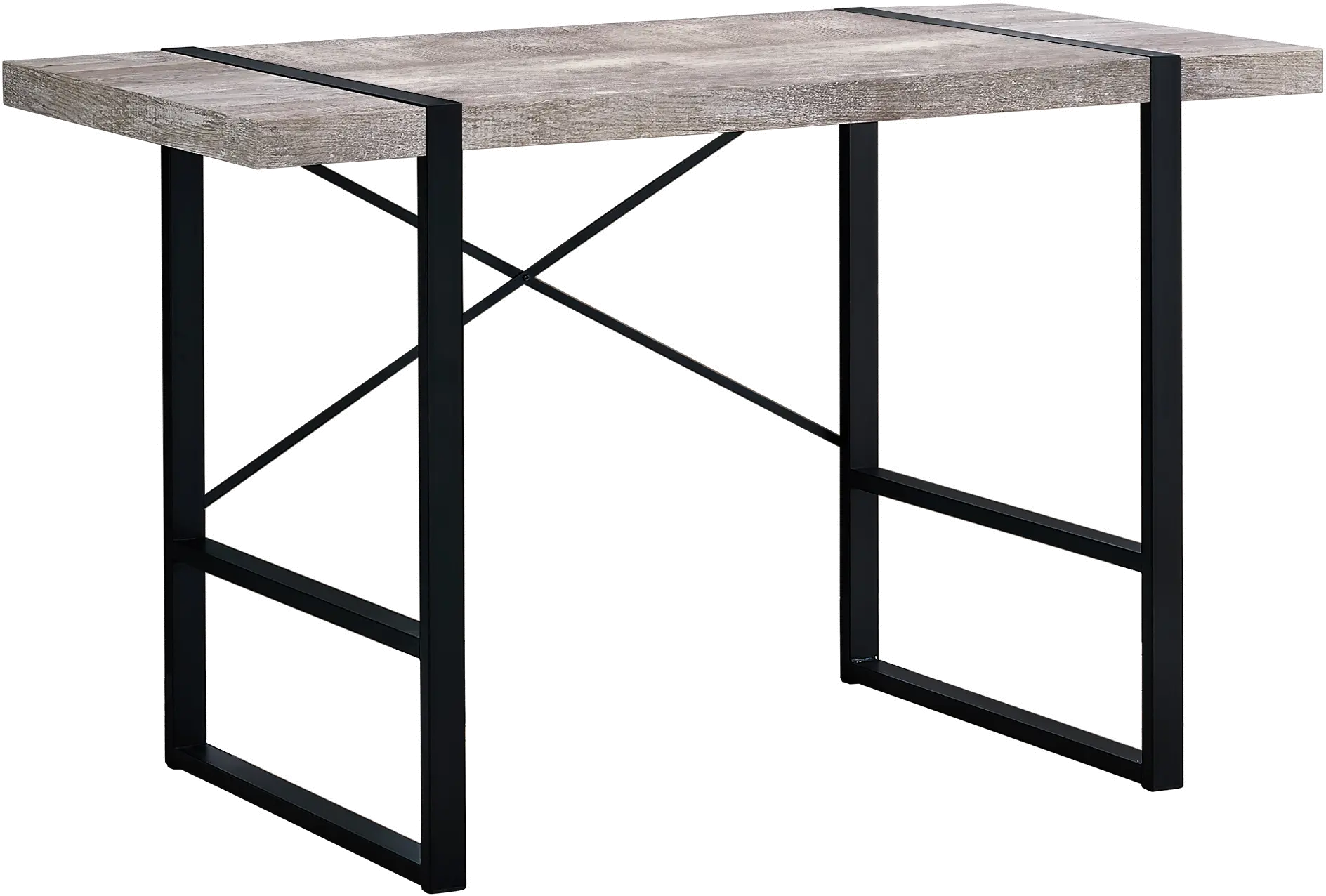 Reclaimed Taupe and Black Computer Desk-1