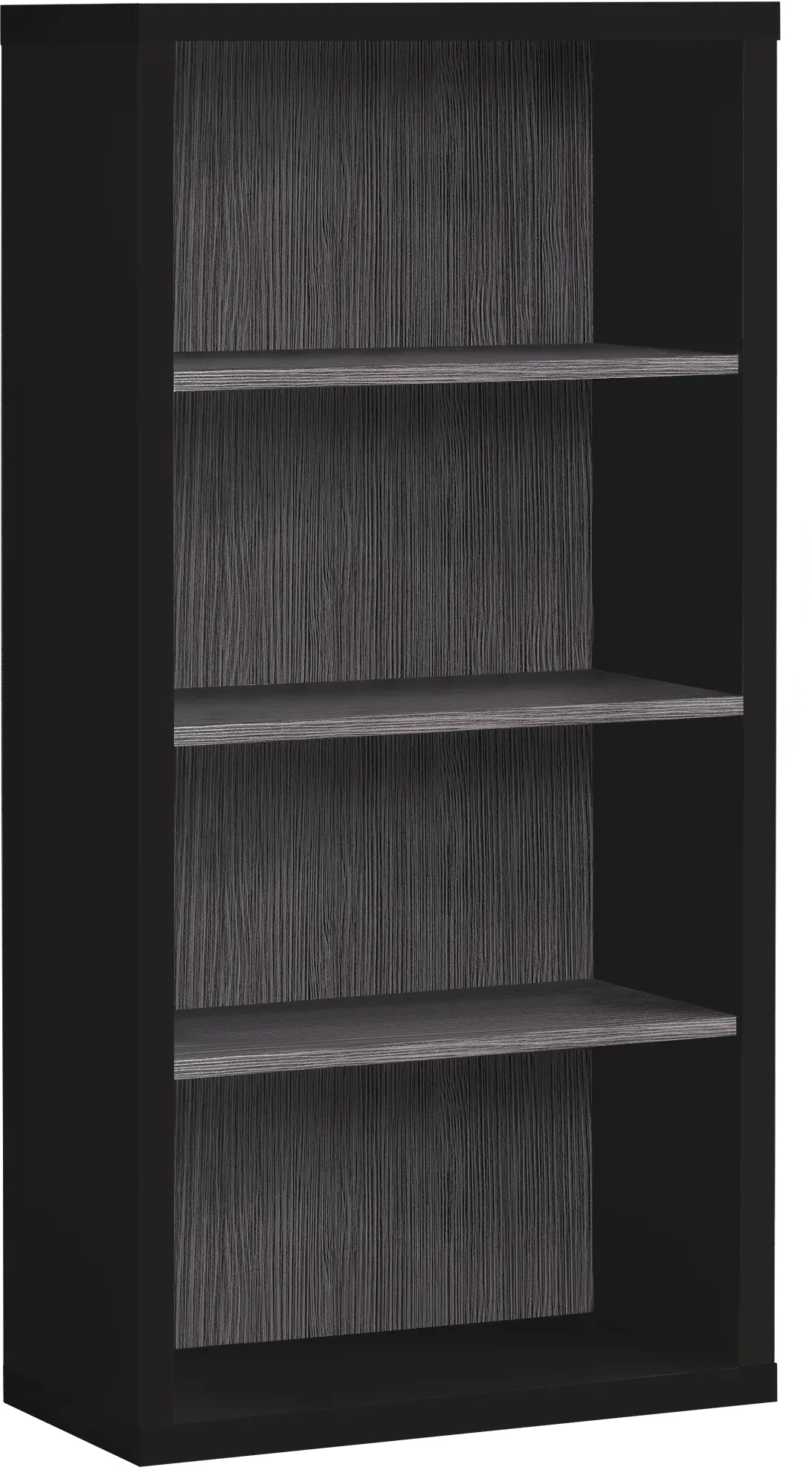 Modern 48 Inch Tall Black and Gray Bookcase-1