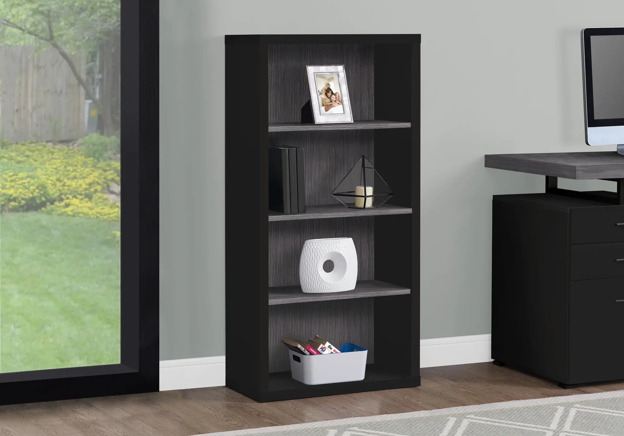 Modern Black and Gray Bookcase-2