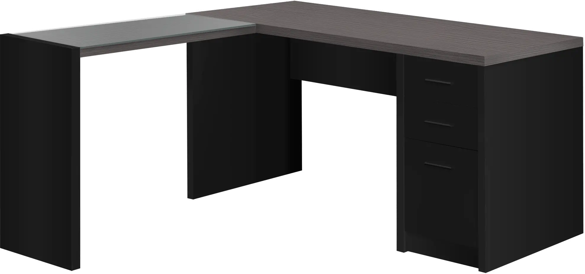Modern Black and Gray Glass Top Desk-1