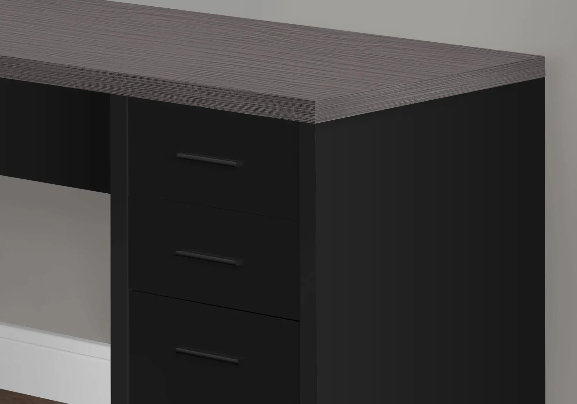 Modern Black and Gray Glass Top Desk-3