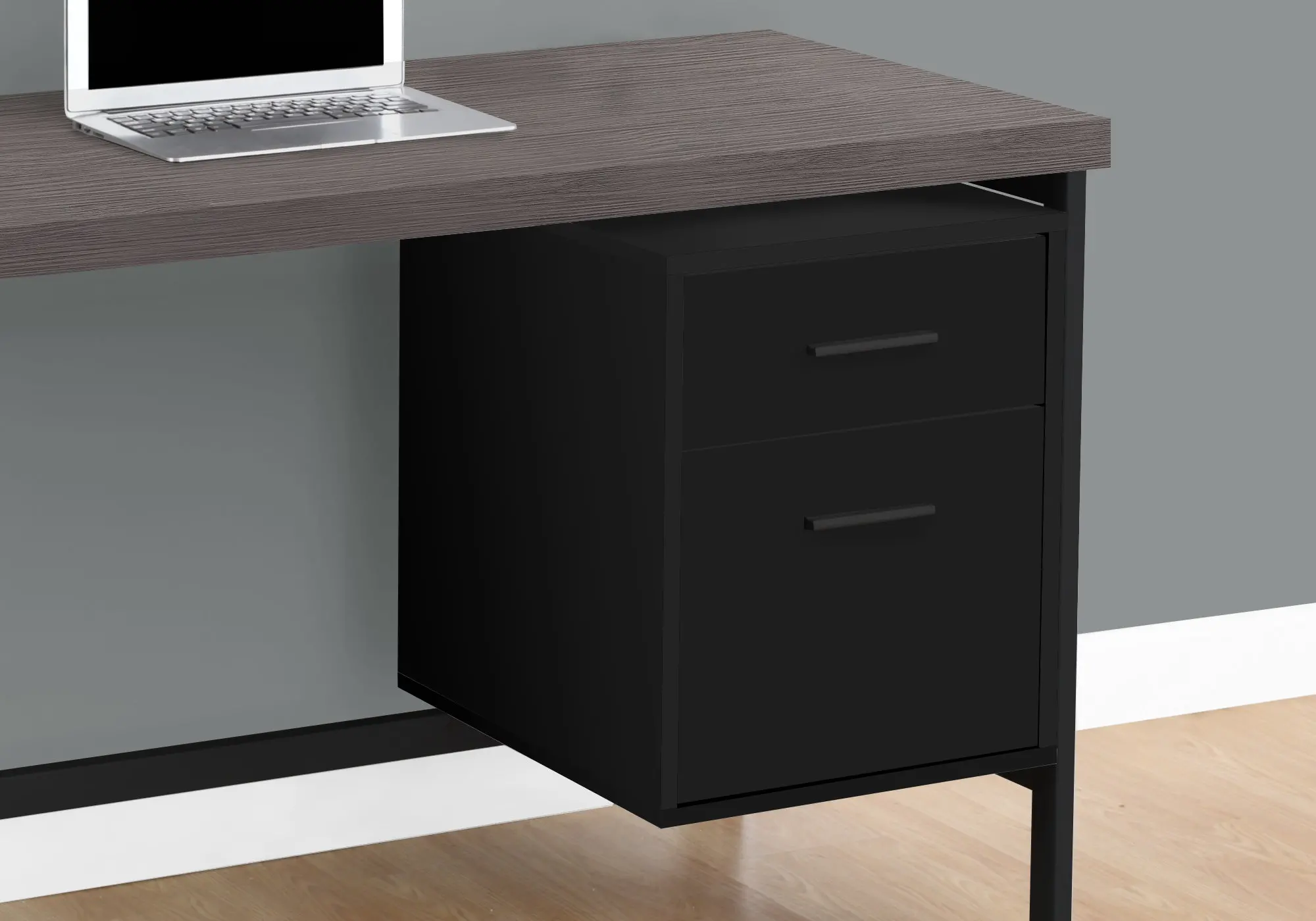 Modern Black Computer Desk with Gray Top-3