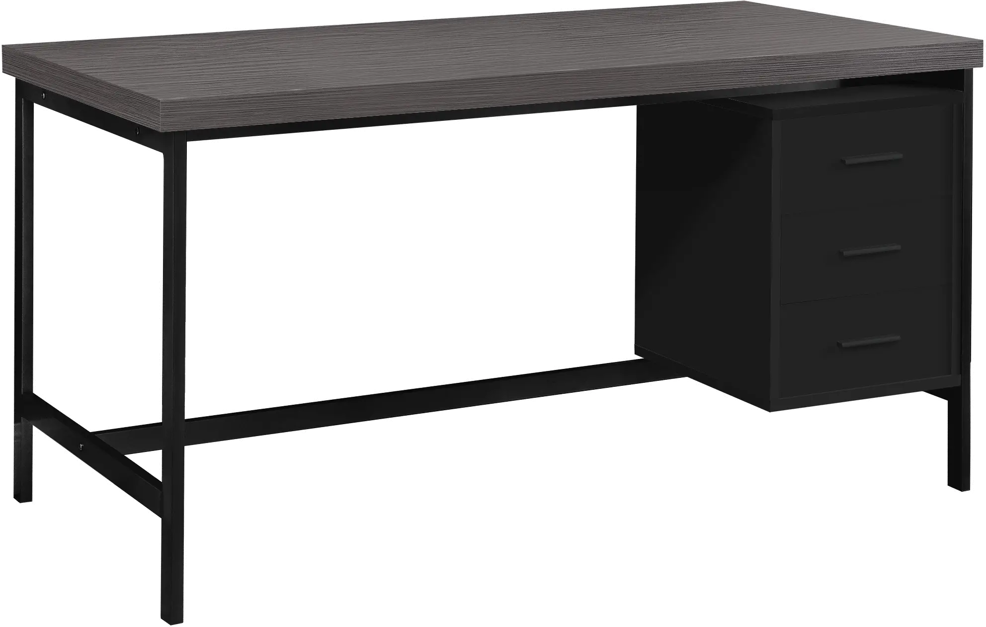 Modern Black Computer Desk with Gray Top-1