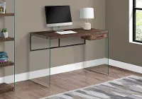 Brown Wood and Glass Computer Desk