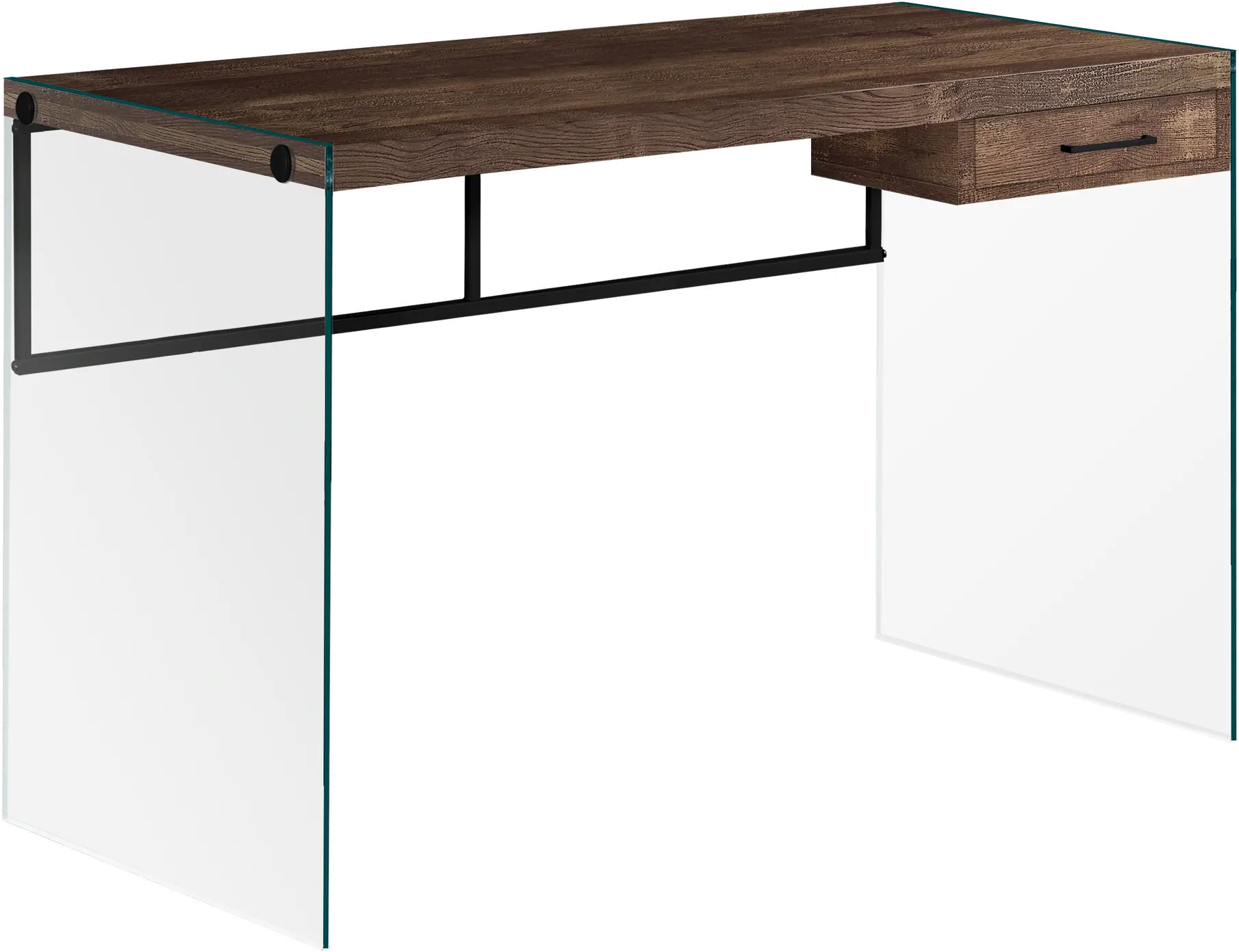 Brown Wood and Glass Computer Desk-1