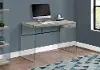 Contemporary Gray and Glass Computer Desk