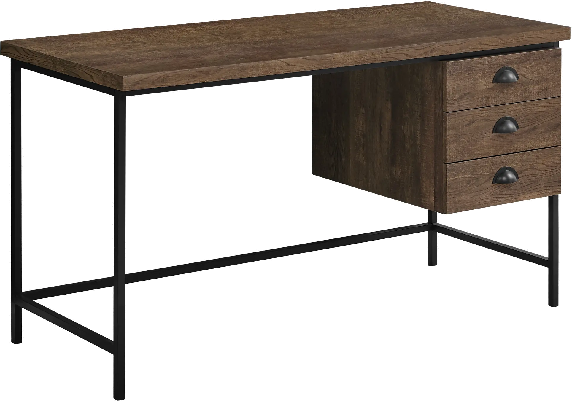 Industrial 55 Inch Brown Computer Desk-1
