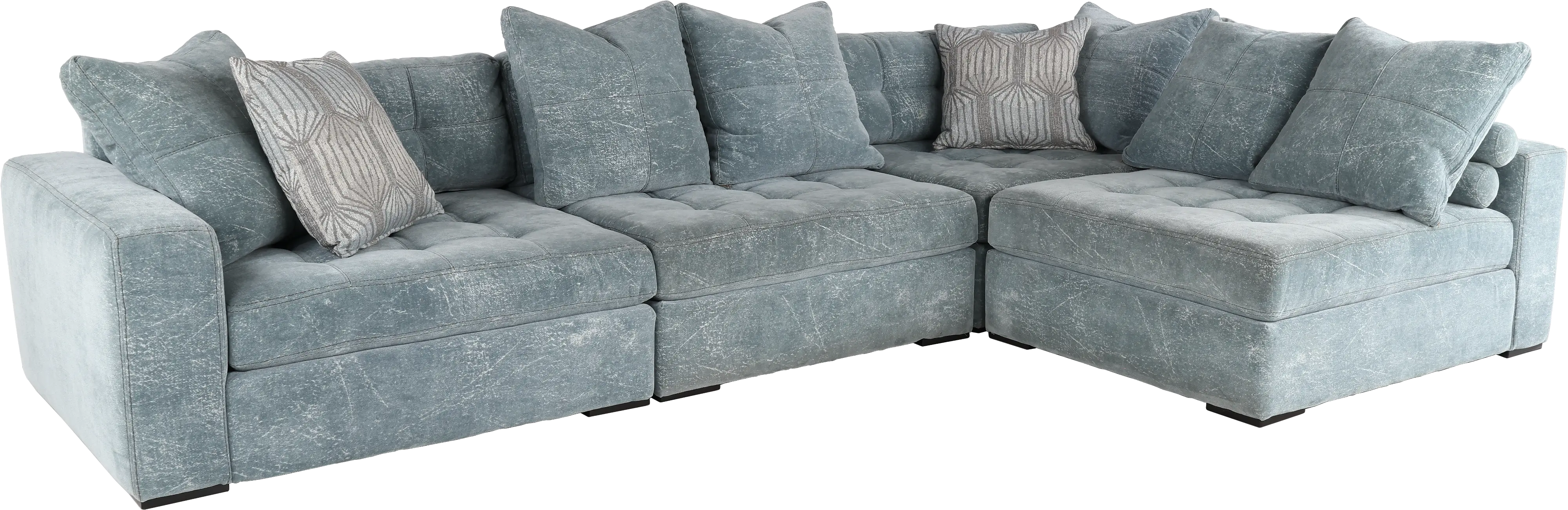 Noah French Blue 4 Piece Sectional-1