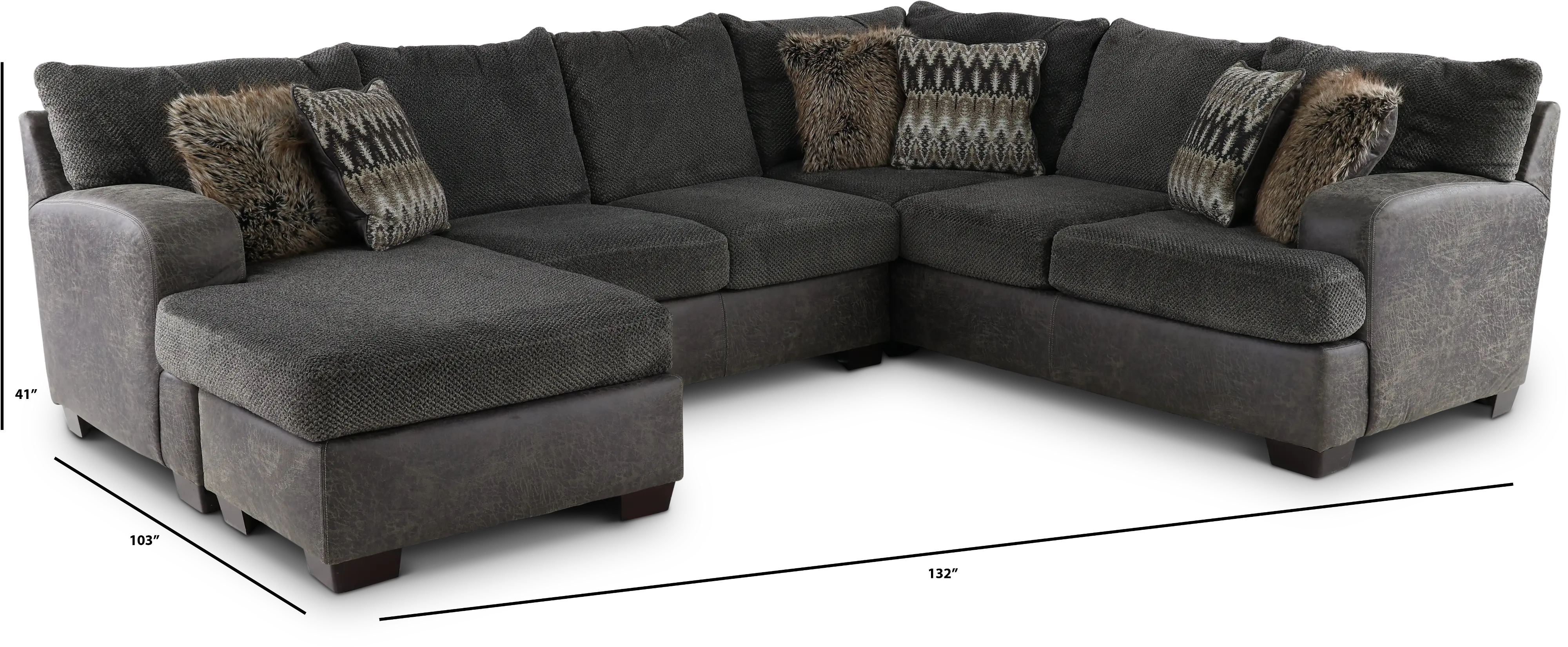 Matrix Smoke Gray 2 Piece Sectional-3