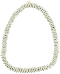 9 Inch White Ashanti Bead Strand