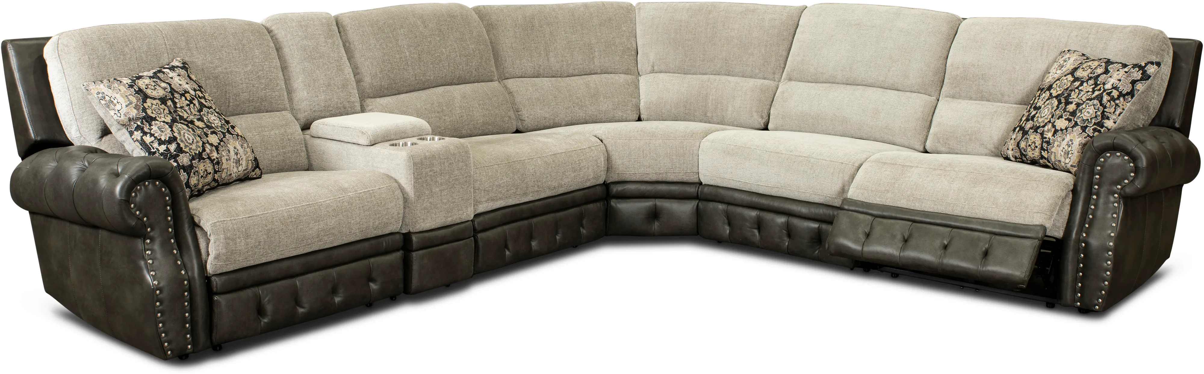 Spirit Gray 6 Piece Power Reclining Sectional-3