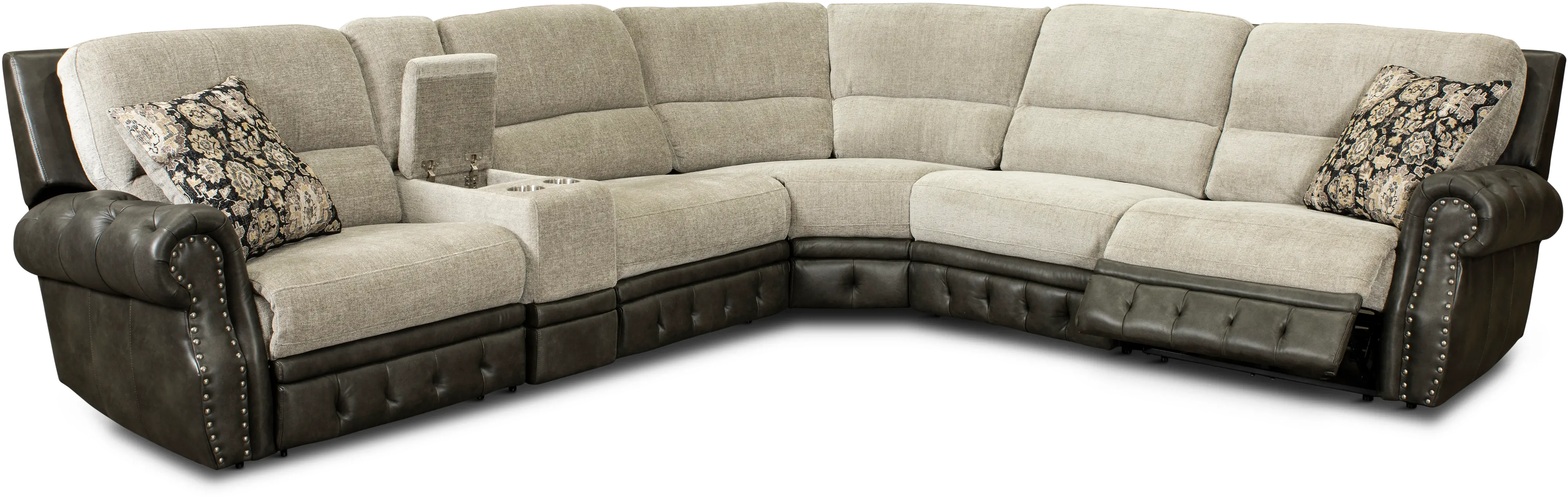 Spirit Gray 6 Piece Power Reclining Sectional-4