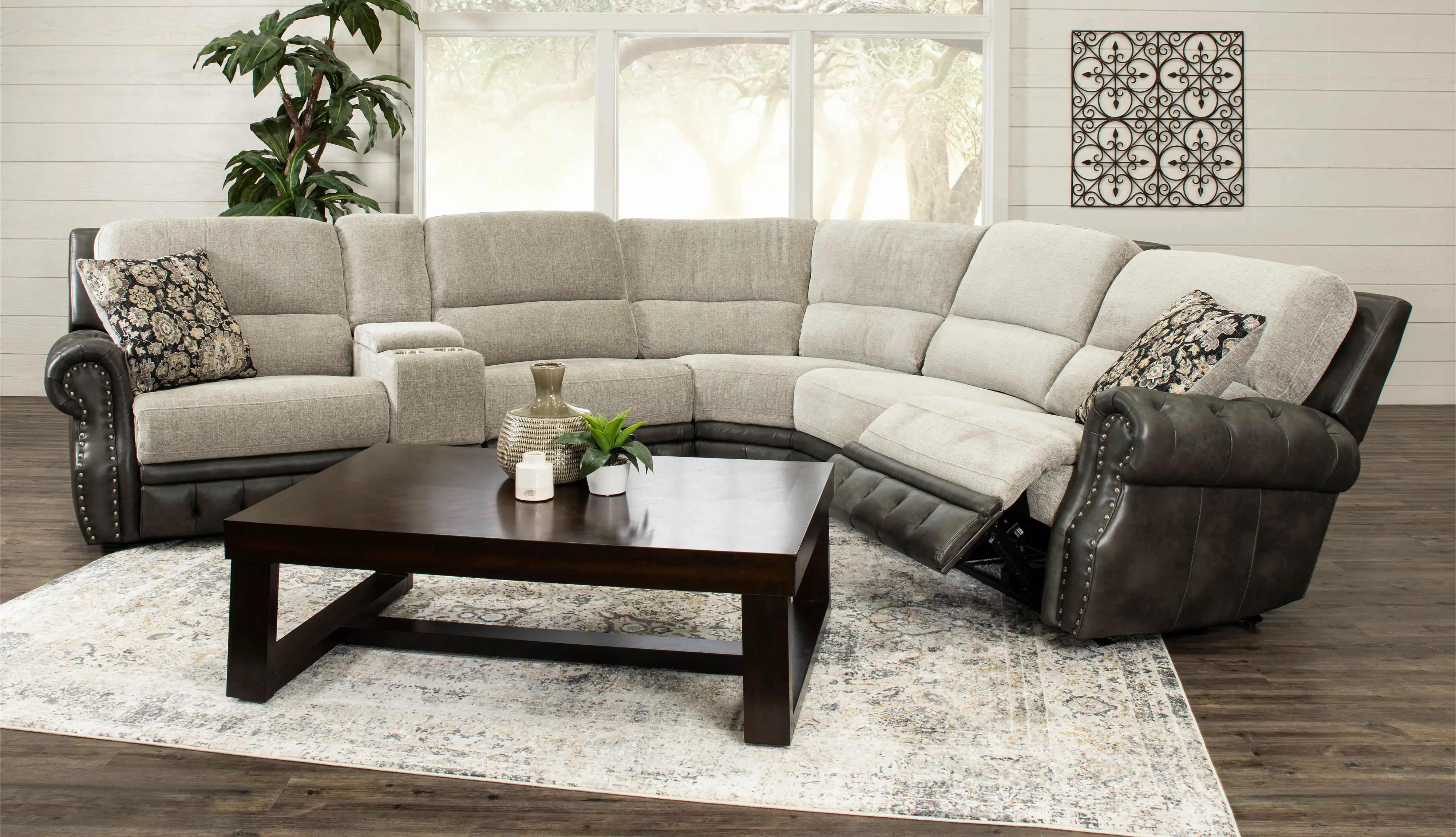 Spirit Gray 6 Piece Power Reclining Sectional-2