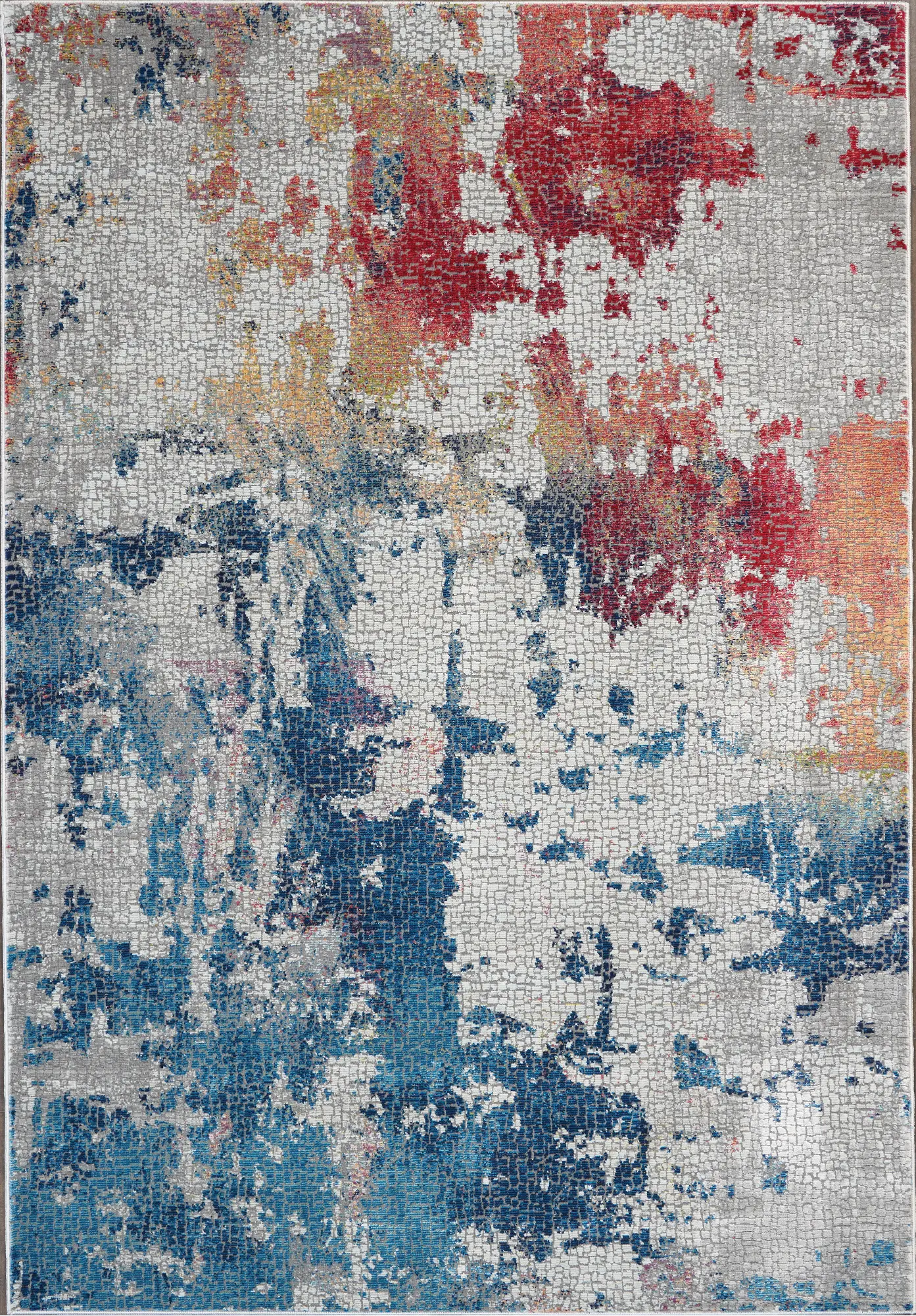 ANR10/5X8/MULTI Ankara Global 5 x 8 Artistic Navy, Red, and Gray Area Rug-1