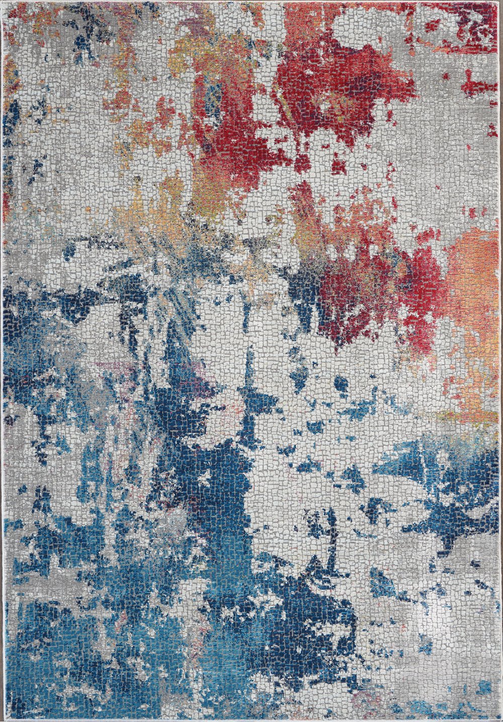 Ankara Global 5 x 8 Artistic Navy Red and Gray Area Rug