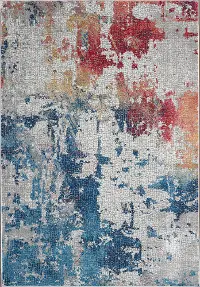 ANR10/5X8/MULTI Ankara Global 5 x 8 Artistic Navy, Red, and Gray Area Rug