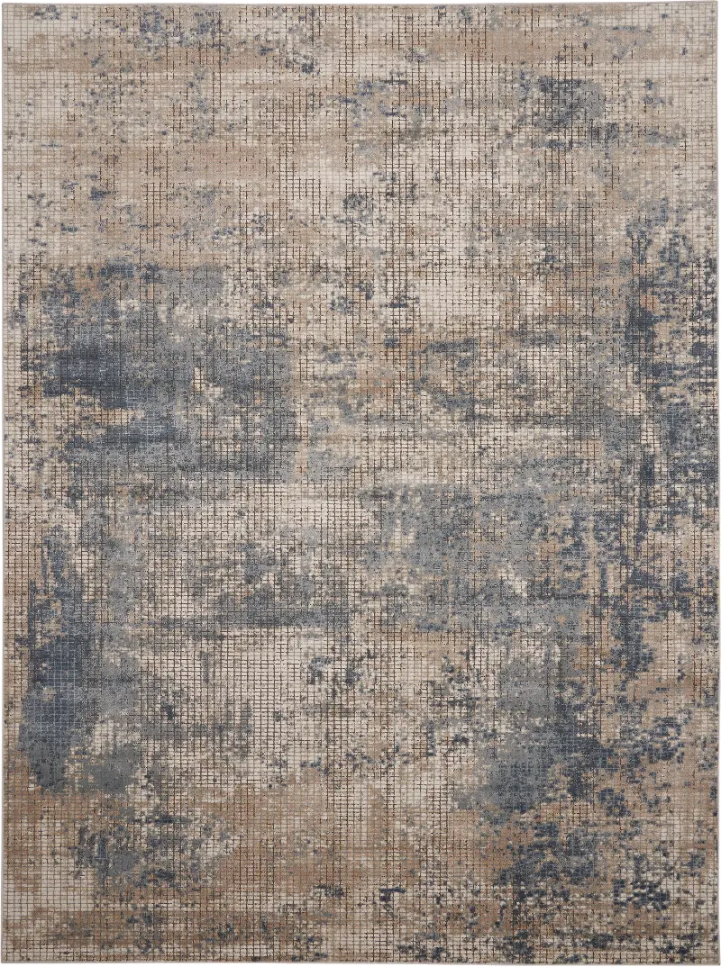 Quarry 8 x 10 Blue and Beige Area Rug
