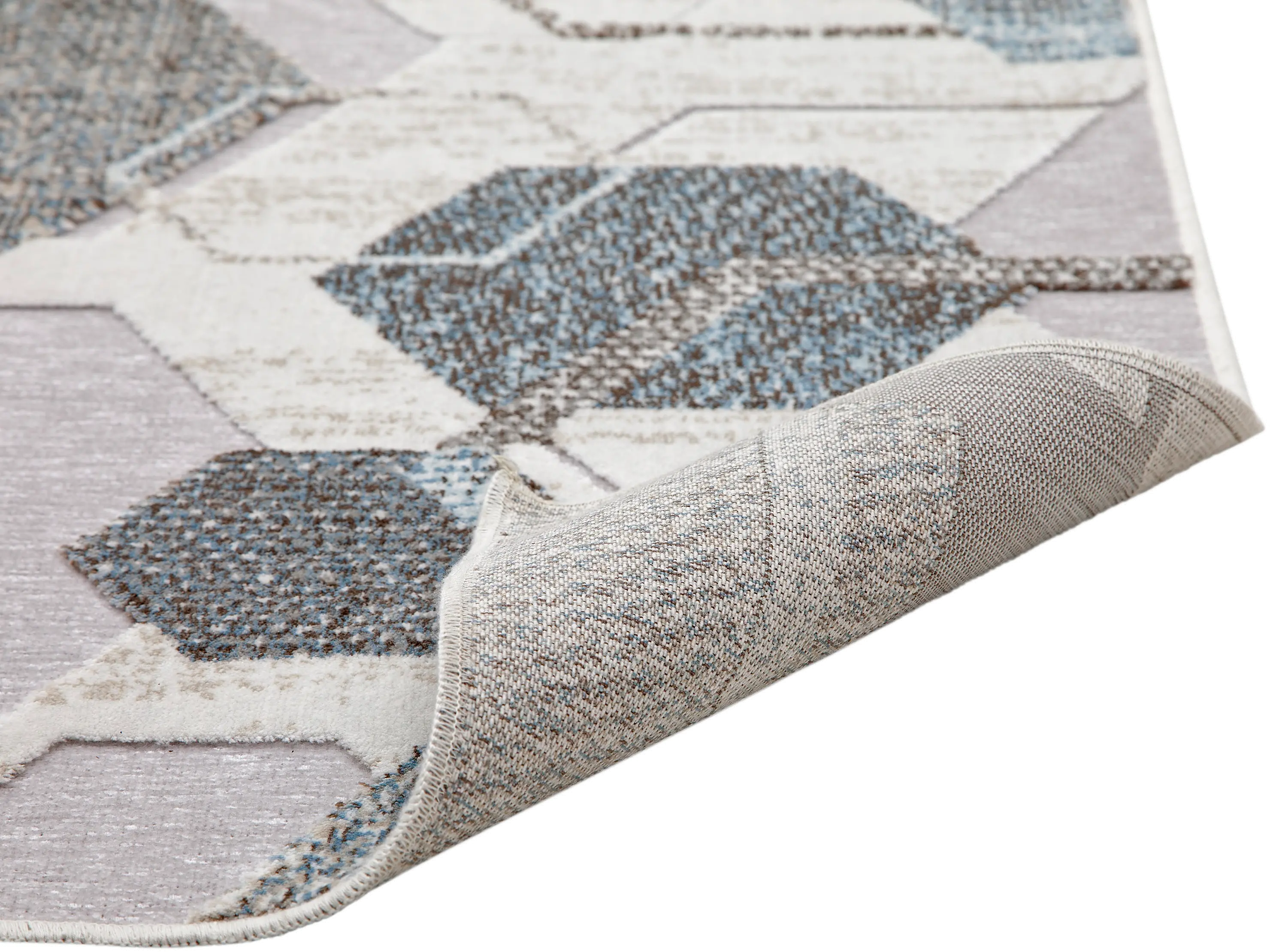 Napa 5 x 8 Gray Hexagon Area Rug-2
