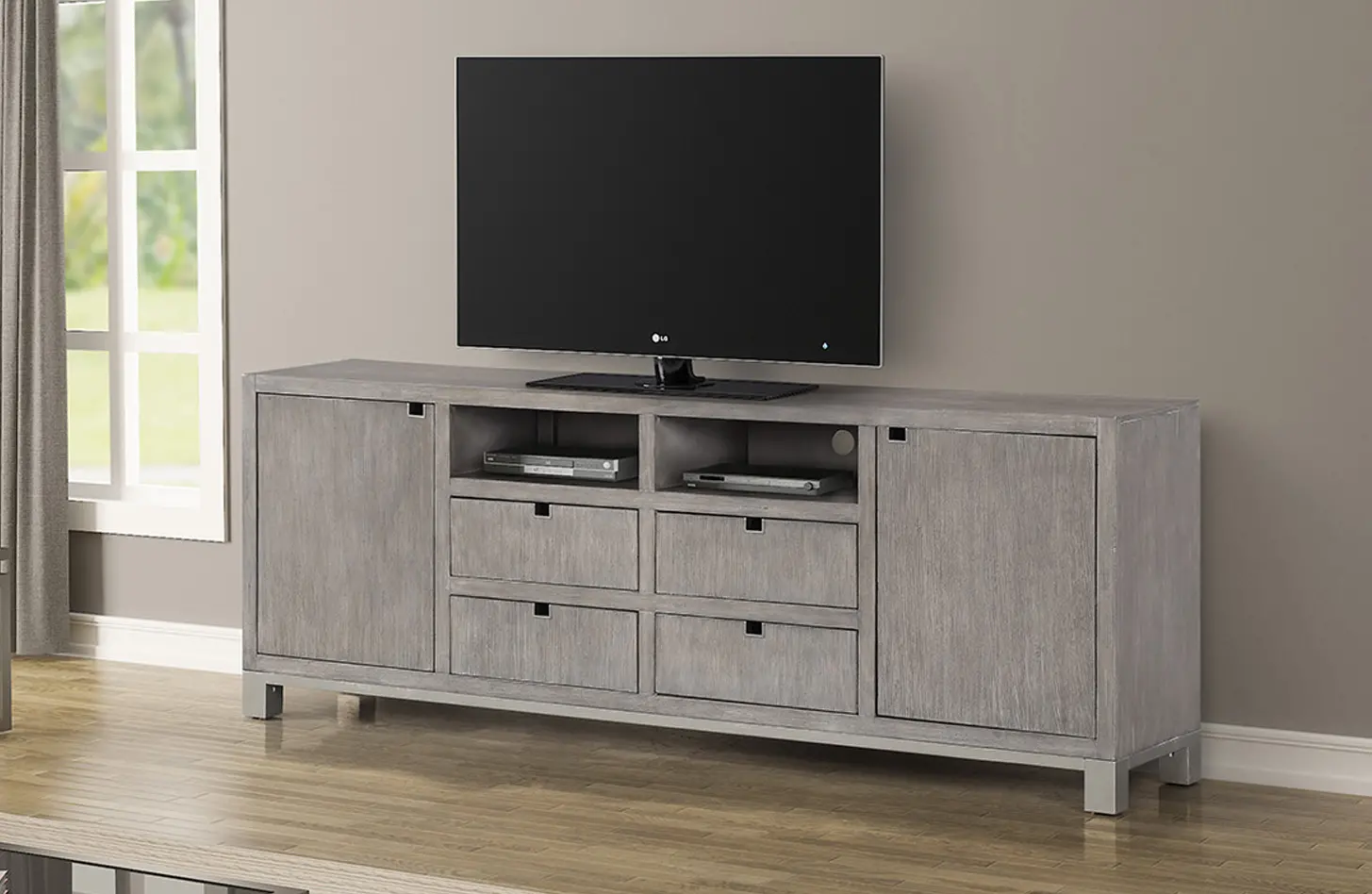 Pacific Heights Gray 84  TV Stand-2