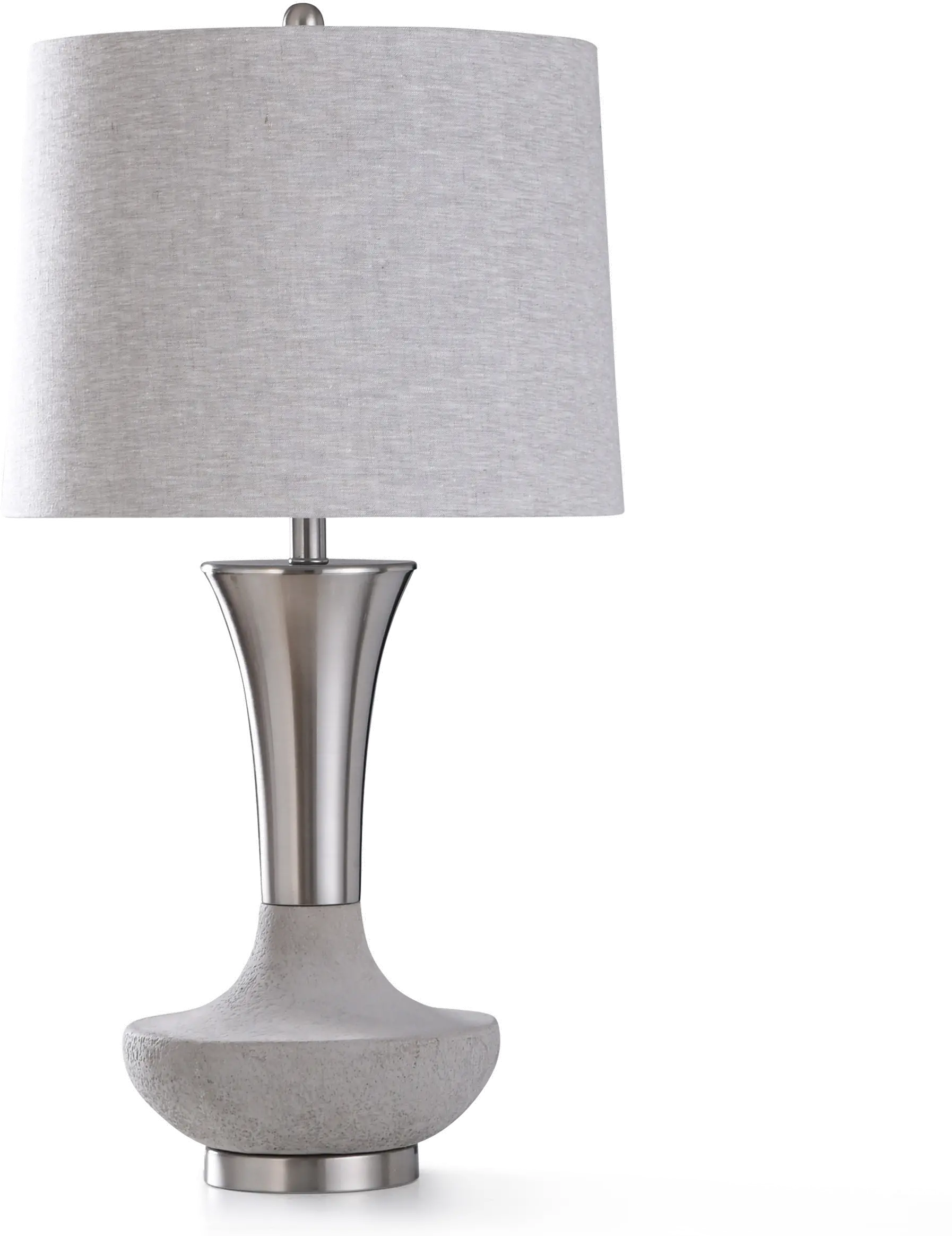 Two Tone Metal Silver and Concrete Genie Table Lamp - Dante-1