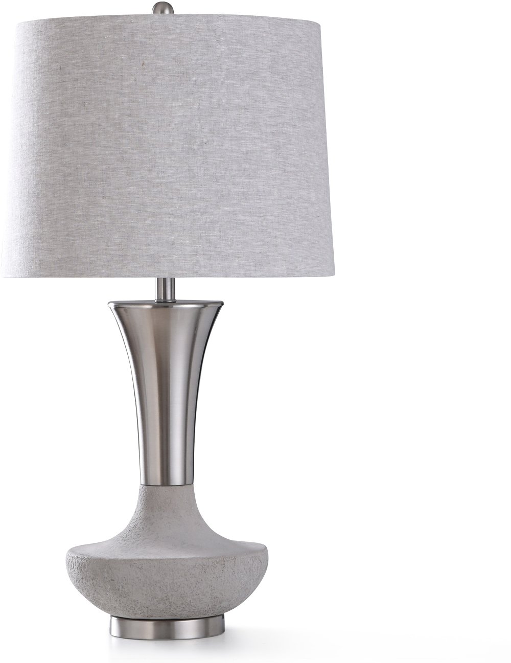 Two Tone Metal Silver and Concrete Genie Table Lamp - Dante