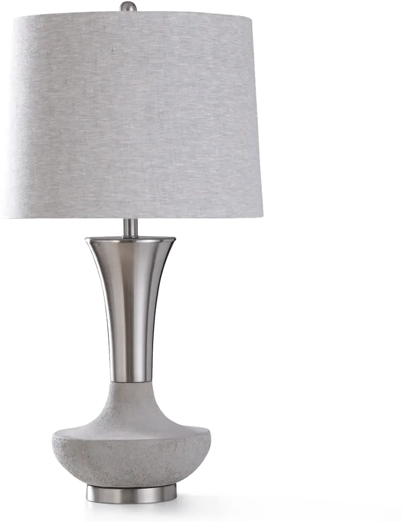 Two Tone Metal Silver and Concrete Genie Table Lamp - Dante