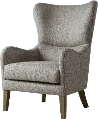 Arianna Gray Swoop Wing Accent Chair