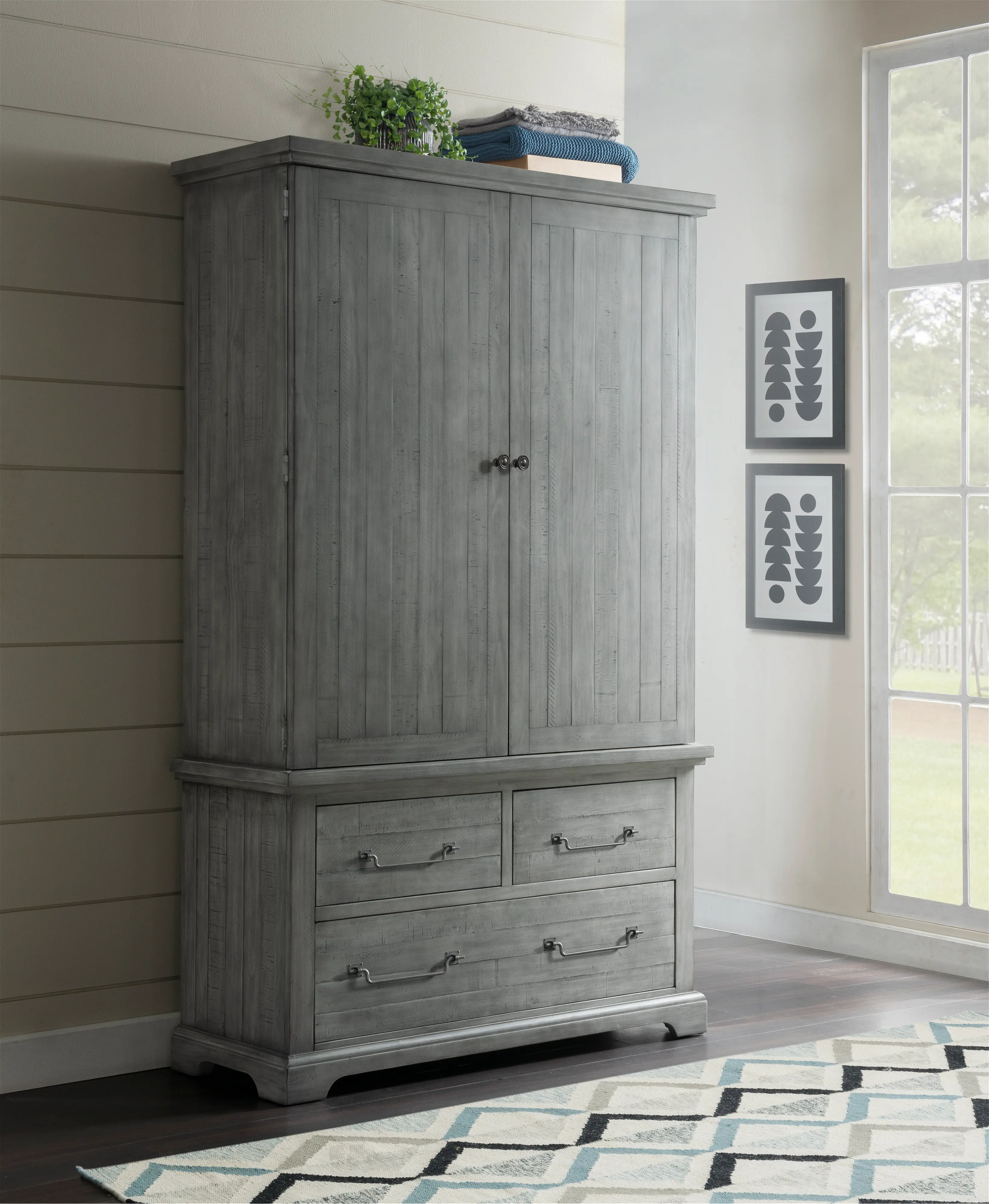 Beach House Gray Armoire-2
