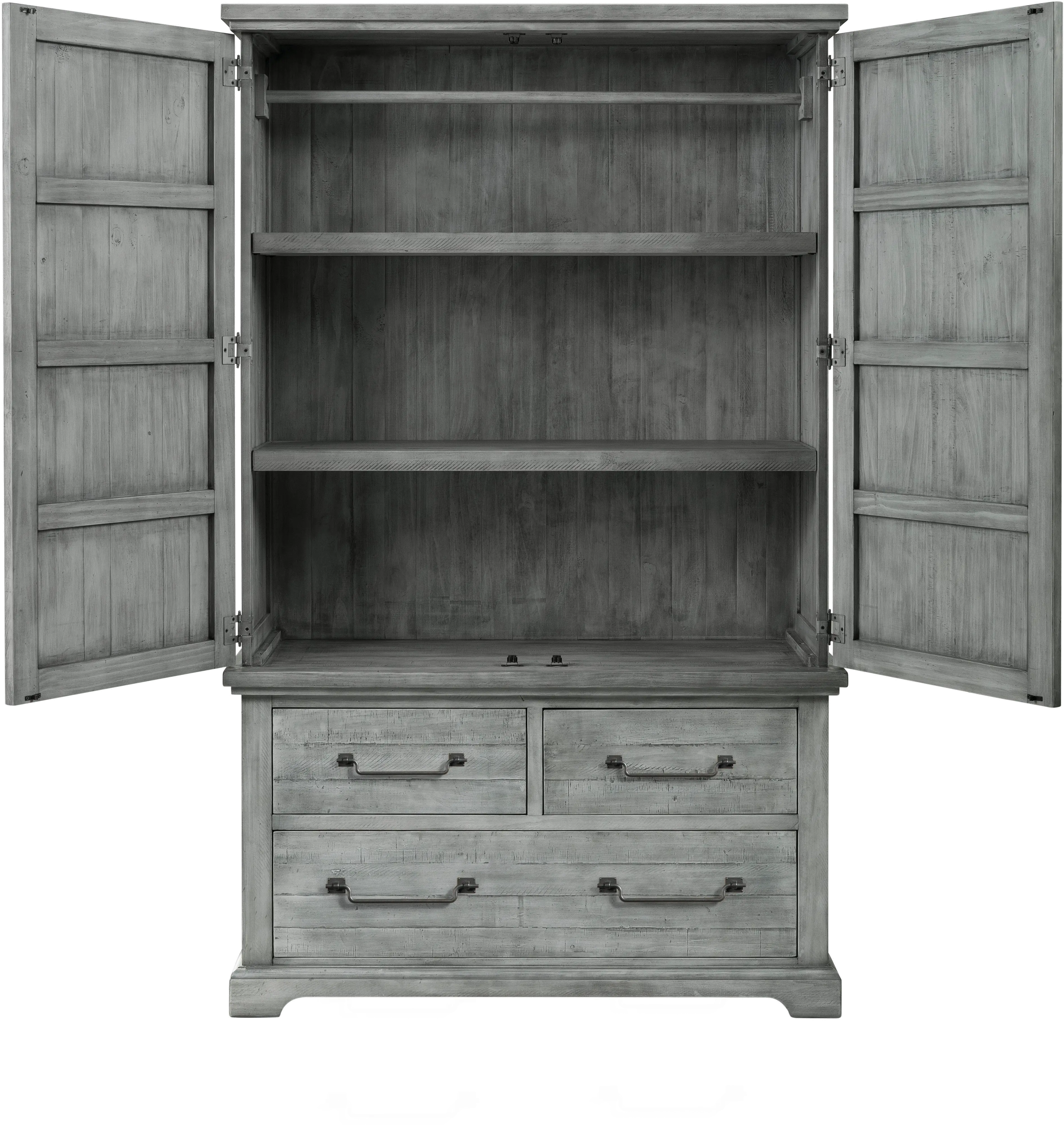 Beach House Gray Armoire-3