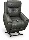 Gray Leather Power Lift Recliner with Heat
