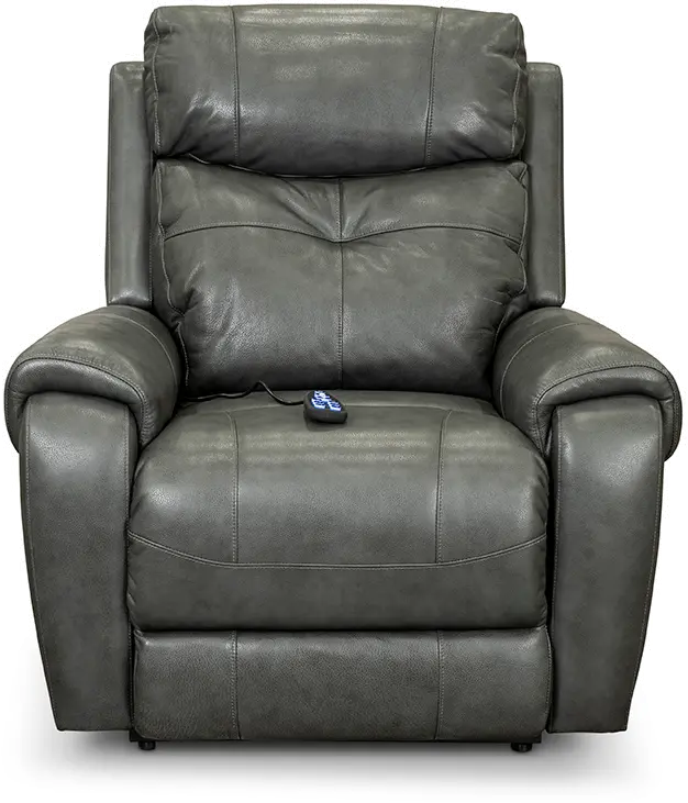 Gray Leather Power Lift Recliner with Heat-2