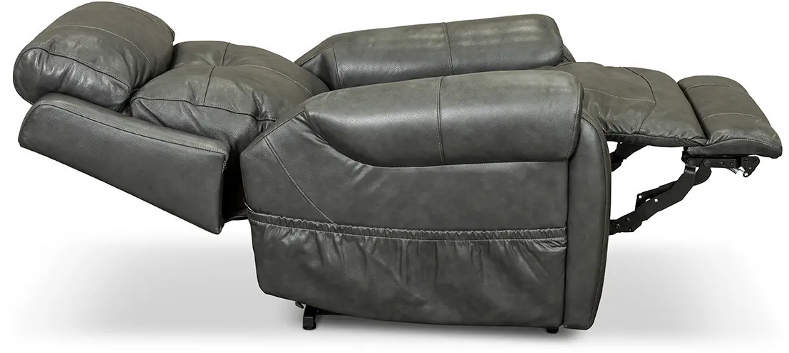 Gray Leather Power Lift Recliner with Heat-4