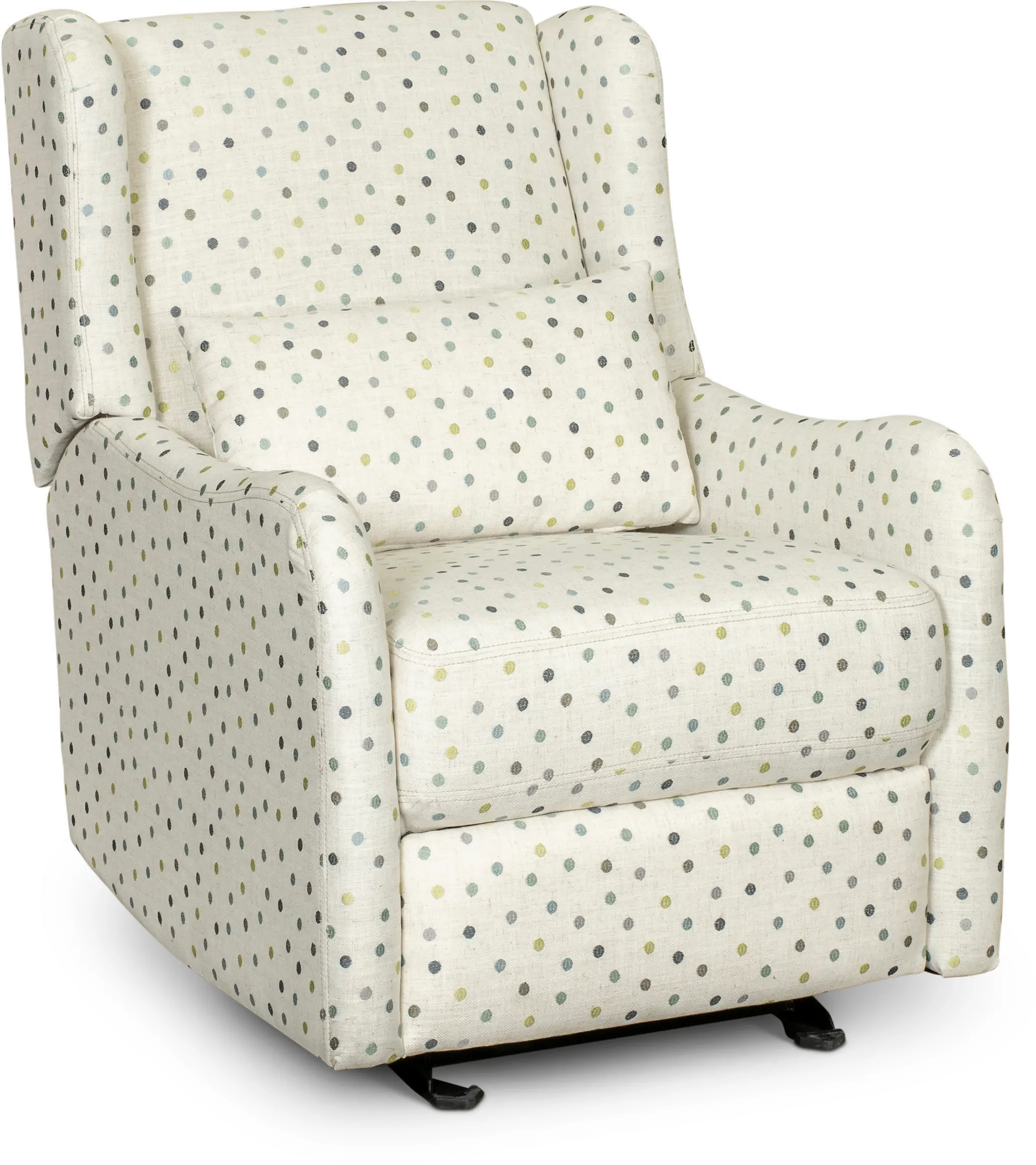 Dots Cream, Green and Blue Polka Dot Power Glider Recliner-1
