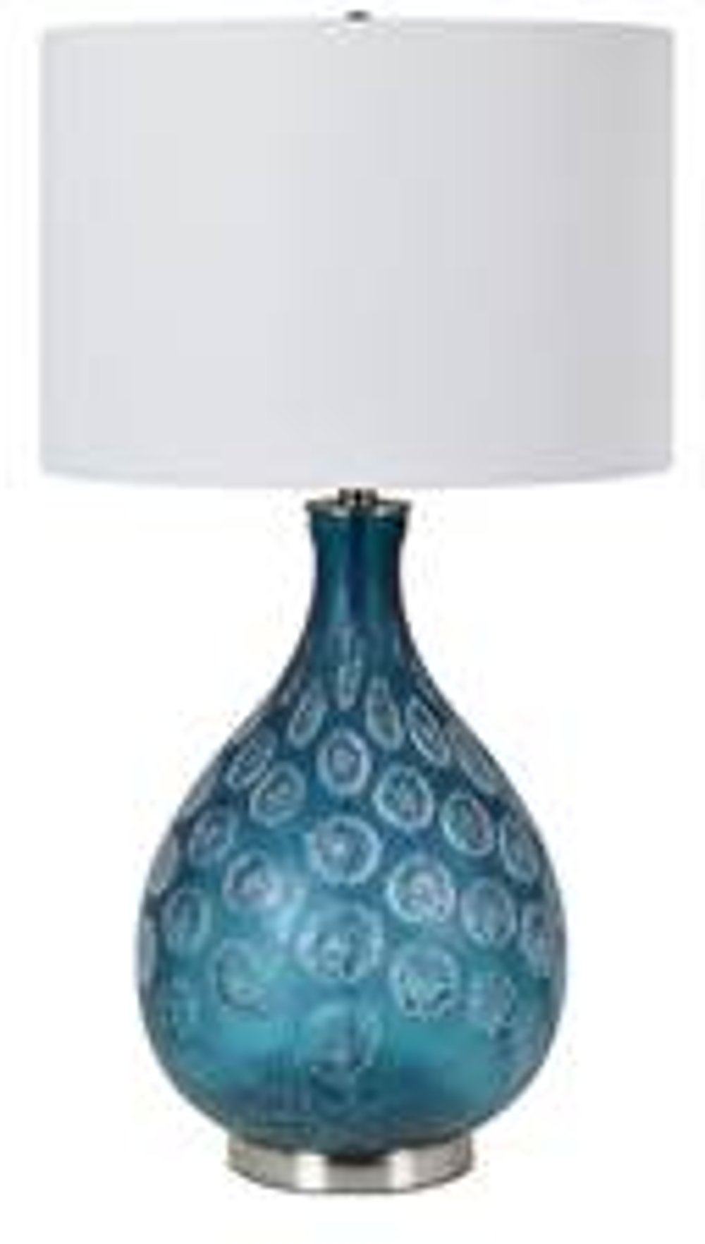 Contemporary Blue Reaction Glass Table Lamp